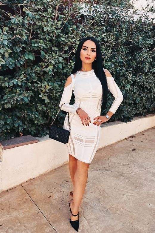 White Amelia Long Sleeve Bandage Dress | Womens Bodycon Dresses
