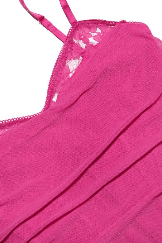 Woman wearing a figure flattering Brianna Bodycon Wrap Maxi Dress - Hot Pink BODYCON COLLECTION