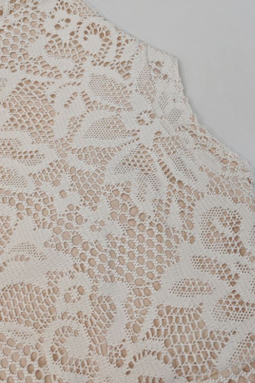 Woman wearing a figure flattering Charlotte Long Sleeve Bodycon Mini Dress - Cream BODYCON COLLECTION