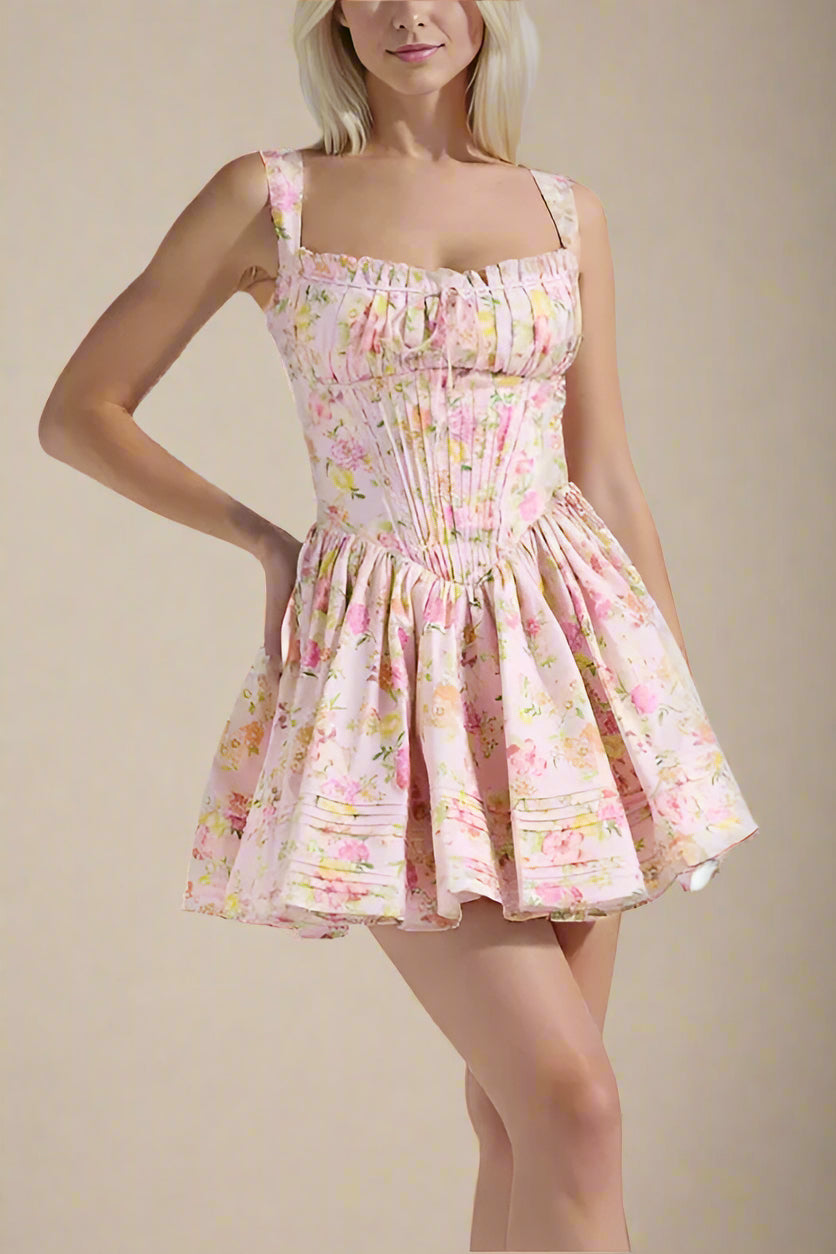 Woman wearing a figure flattering Estelle Bodycon Mini Dress - Dusty Pink BODYCON COLLECTION Pty Ltd