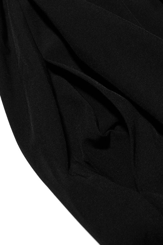 Woman wearing a figure flattering Gabbi Bodycon Midi Dress - Classic Black BODYCON COLLECTION