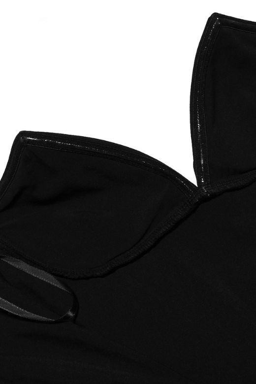 Woman wearing a figure flattering Gabbi Bodycon Midi Dress - Classic Black BODYCON COLLECTION