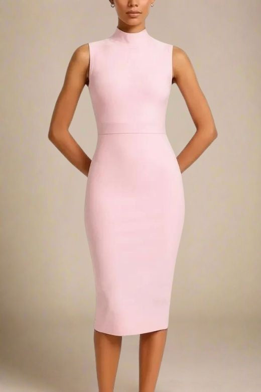bandage bodycon dress australia Dusty Pink Halterneck Grace Bandage Midi Dress