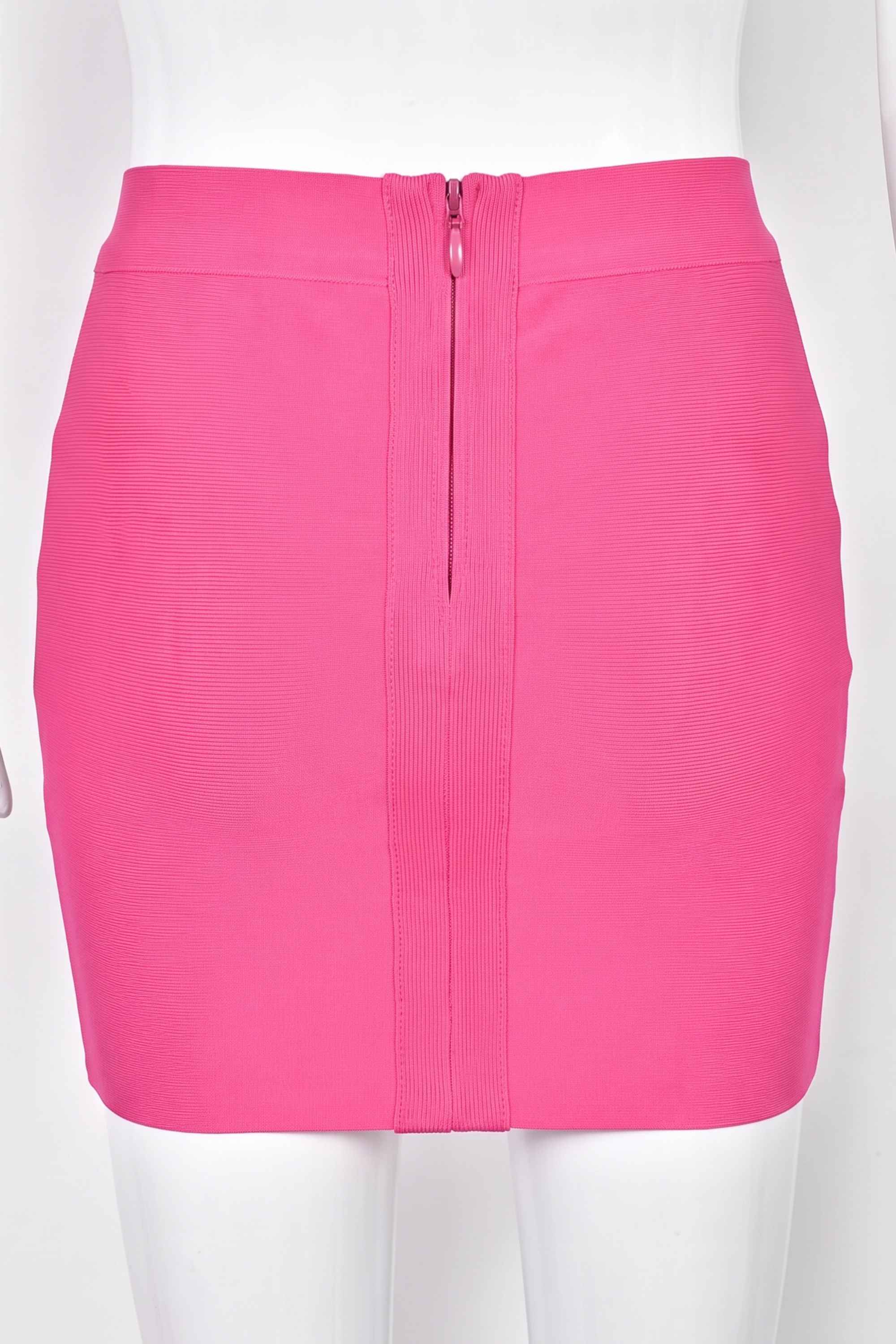 Woman wearing a figure flattering Jay High Waist Bandage Mini Skirt - Hot Pink BODYCON COLLECTION