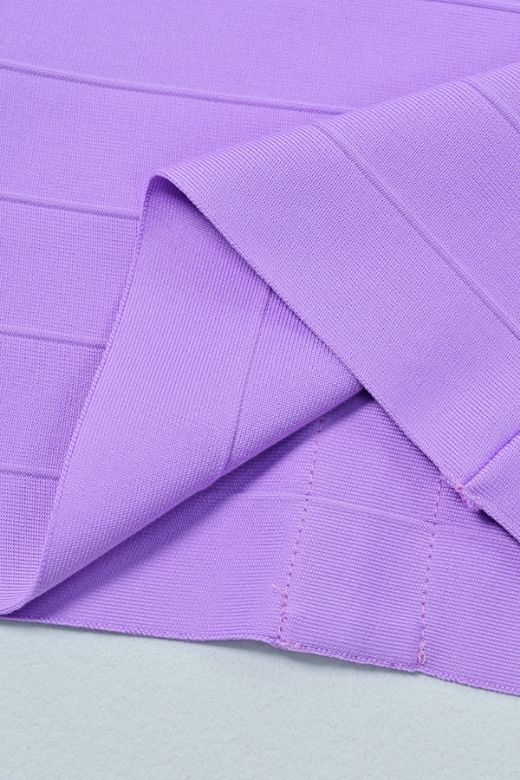 Woman wearing a figure flattering Madison Bandage Mini Dress - Violet Purple BODYCON COLLECTION Pty Ltd