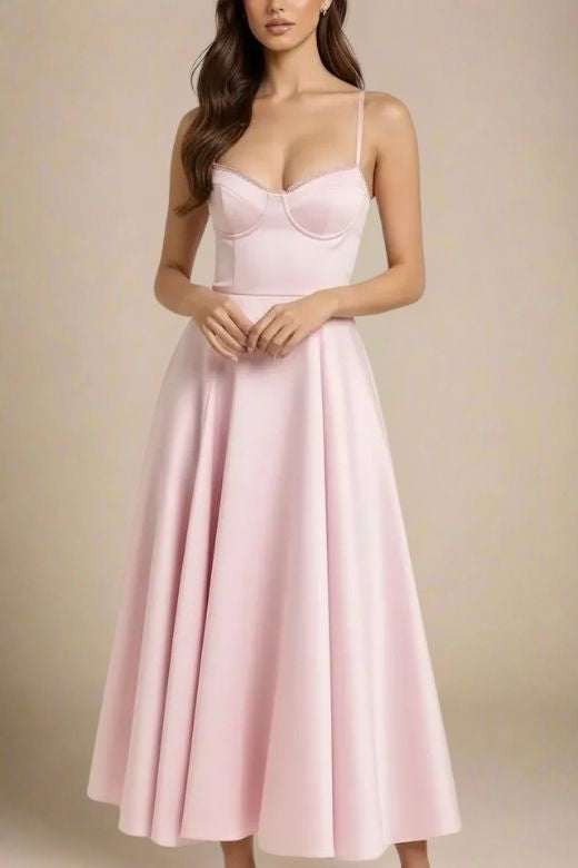 Mavis Emerald Pink Midi Dress | Pink Tulle Dress Mavis Emerald Pink Midi Dress | Pink Tulle Dress