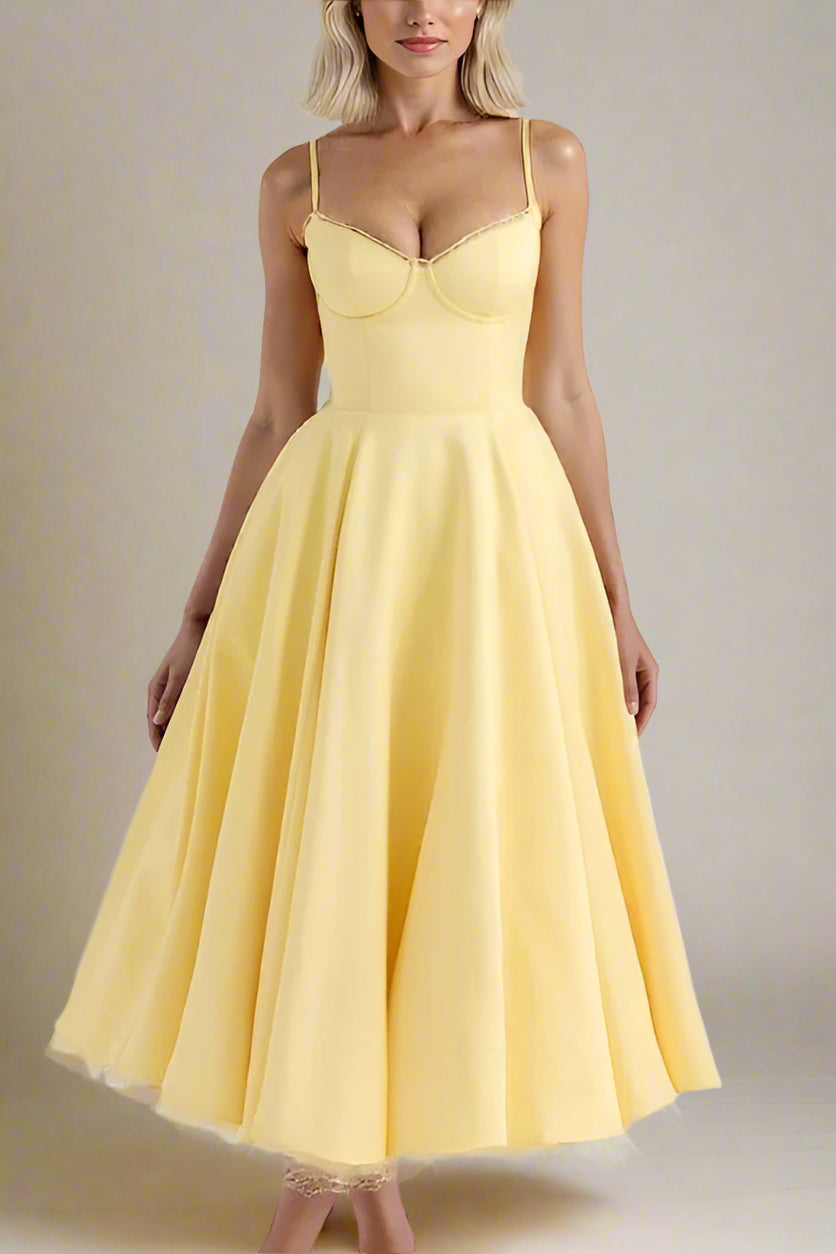 green emerald velvet dress Pastel Yellow Satin Scoop Neck Cap Sleeves A-Line Prom Dresses, CP0071 US16 / Custom Color(leaving A note)