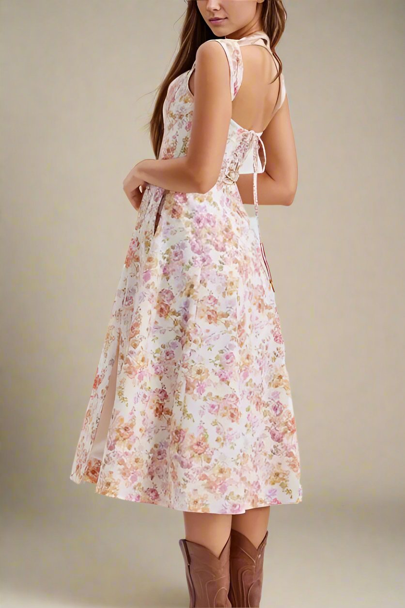 Woman wearing a figure flattering Monique Bodycon Dress - Dusty Pink BODYCON COLLECTION