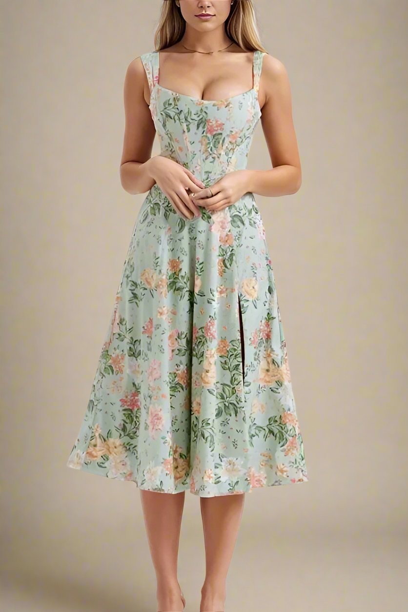 Woman wearing a figure flattering Monique Bodycon Dress - Mint Green BODYCON COLLECTION