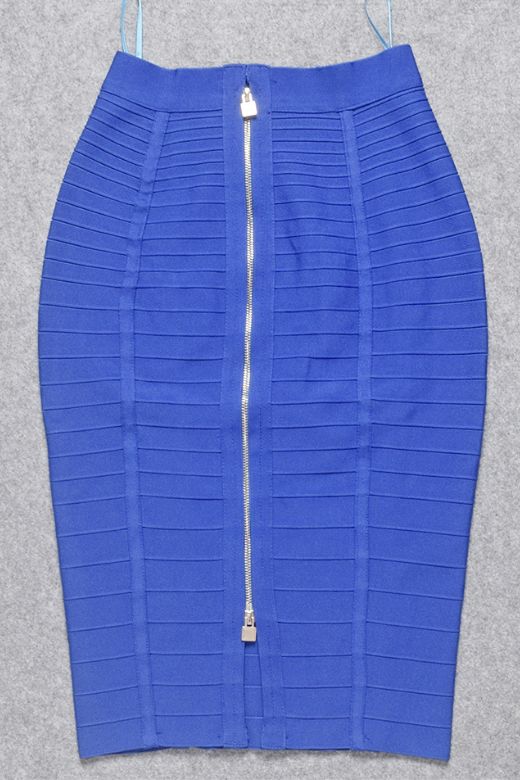 Woman wearing a figure flattering Pencil High Waist Bandage Knee Length Knitted Skirt - Tan Brown BODYCON COLLECTION