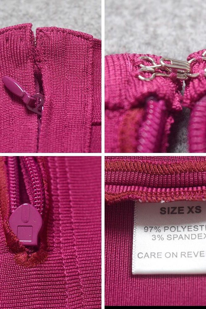 Woman wearing a figure flattering  Pencil High Waist Bandage Knee Length Skirt - Magenta Pink BODYCON COLLECTION