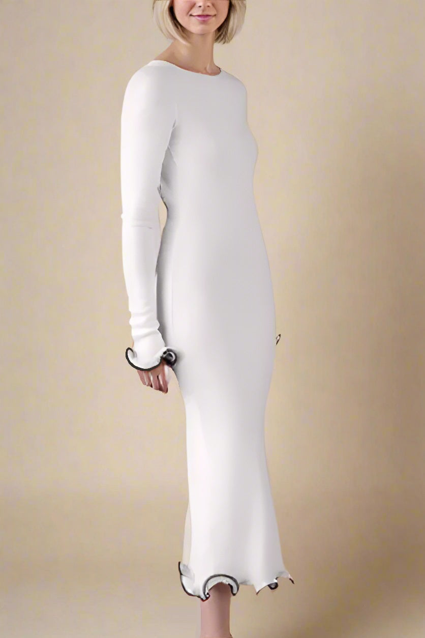 Ivory Regina Long Sleeve Maxi Dress Womens Dresses