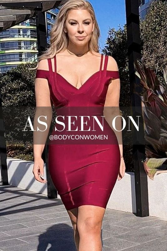 Woman wearing a figure flattering  Sia Bandage Dress - Cream Bodycon Collection