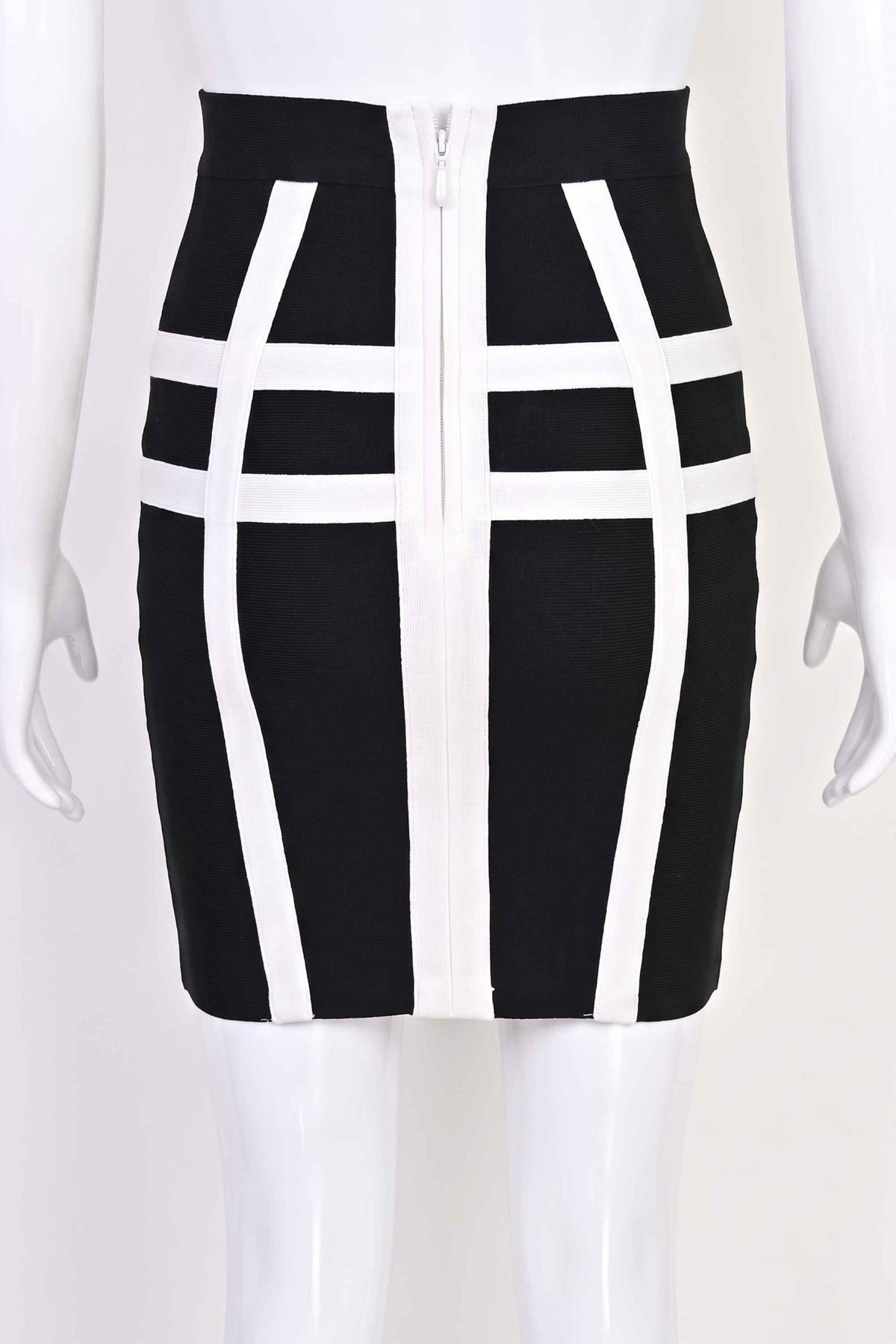 Woman wearing a figure flattering Suki High Waist Bandage Mini Skirt - Classic Black BODYCON COLLECTION Pty Ltd