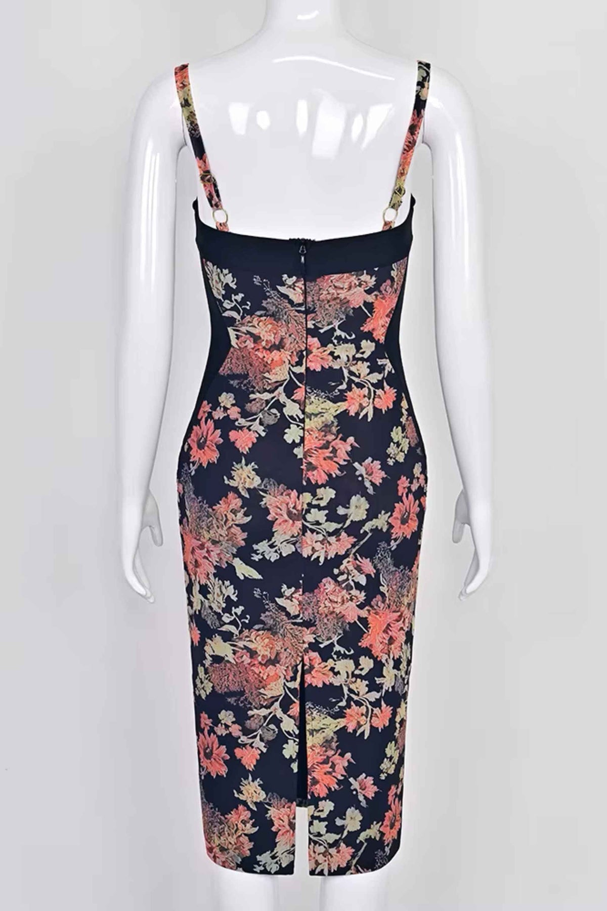 Woman wearing a figure flattering Tate Bodycon Wrap Dress - Classic Black BODYCON COLLECTION Pty Ltd