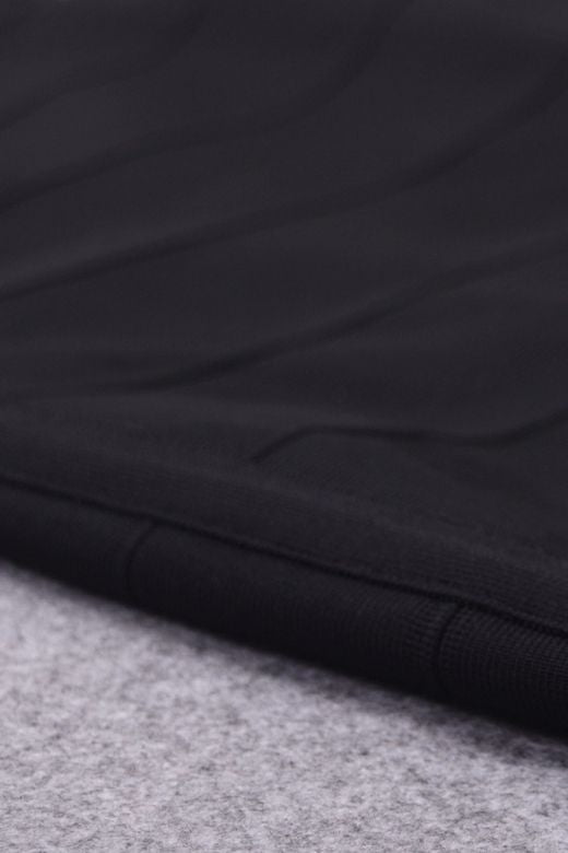 Woman wearing a figure flattering Zara Long Sleeve Bandage Mini Dress - Classic Black BODYCON COLLECTION Pty Ltd