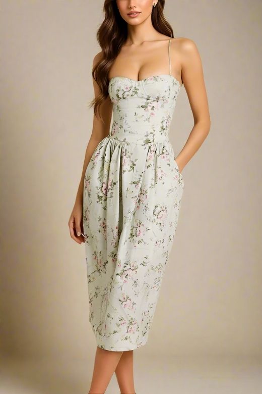 Everly Midi Dress - Mint Green