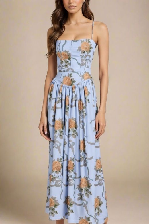 Tasmin Midi Dress - Sky Blue
