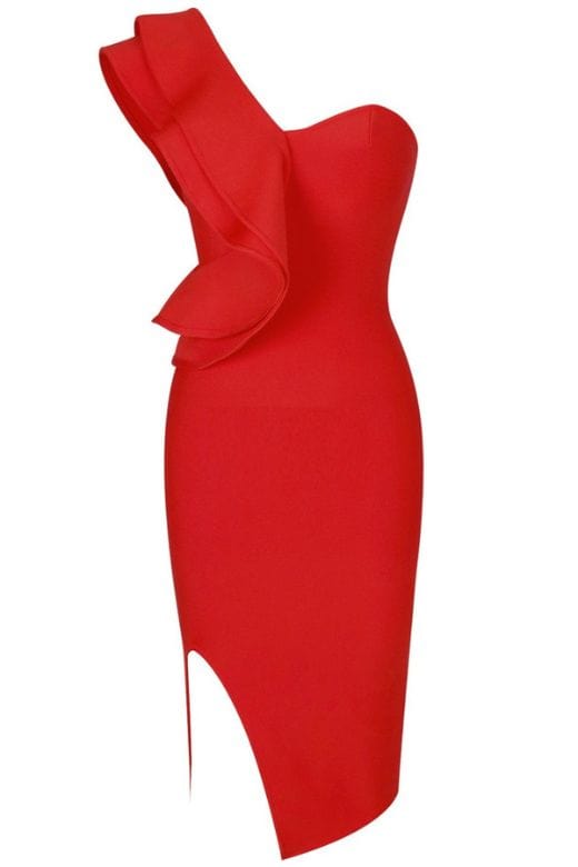 Bodycon Collection Hayley Bodycon Dress - Lipstick Red Womens Dresses and Apparel Online