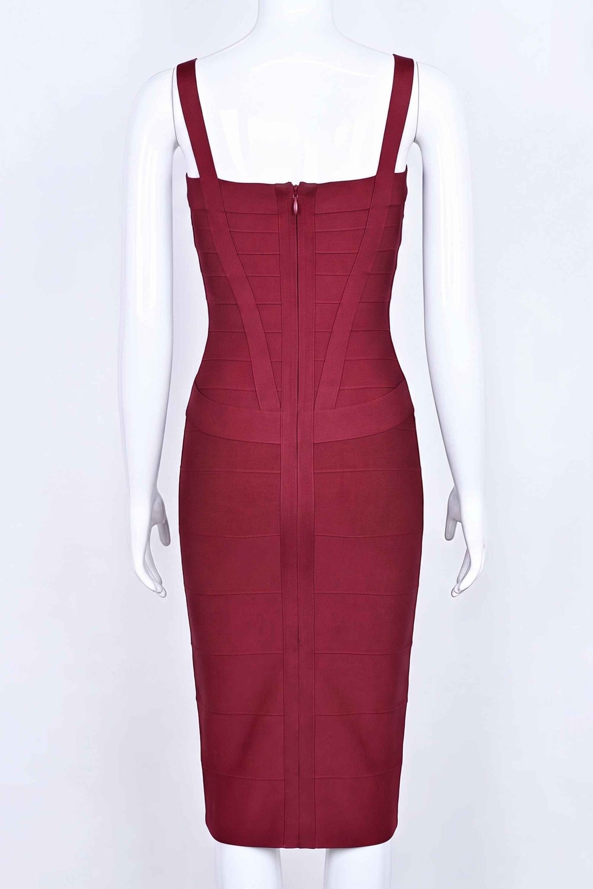 Bodycon Collection Heidi Bandage Midi Dress - Red Wine Womens Dresses and Apparel Online