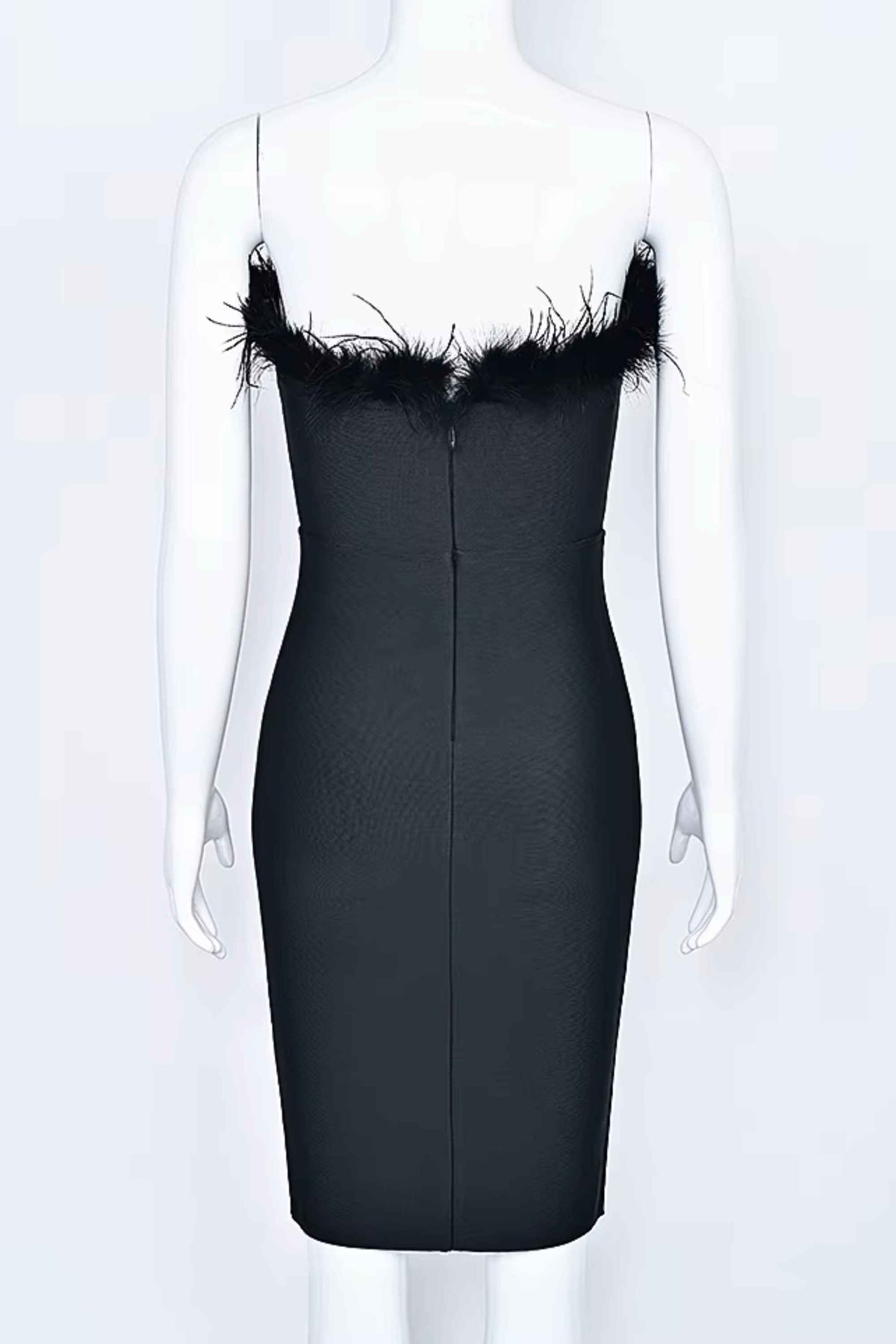 Woman wearing a figure flattering  Erin Bandage Dress - Classic Black BODYCON COLLECTION