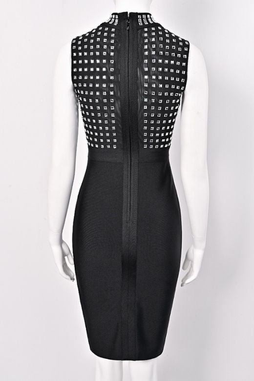 Woman wearing a figure flattering  Hazel Bodycon Dress - Classic Black BODYCON COLLECTION Pty Ltd