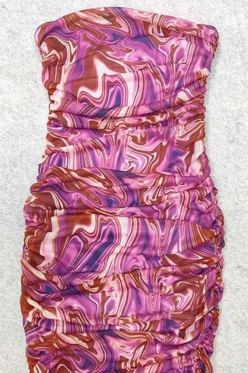 Woman wearing a figure flattering  Isla Bodycon Wrap Midi Dress - Magenta Pink BODYCON COLLECTION