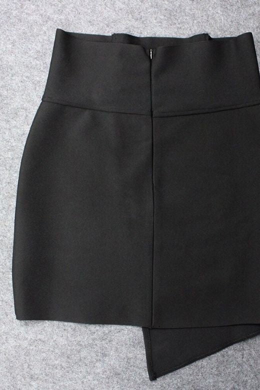 Woman wearing a figure flattering  Jessie Mini Pencil Skirt - Classic Black BODYCON COLLECTION Pty Ltd