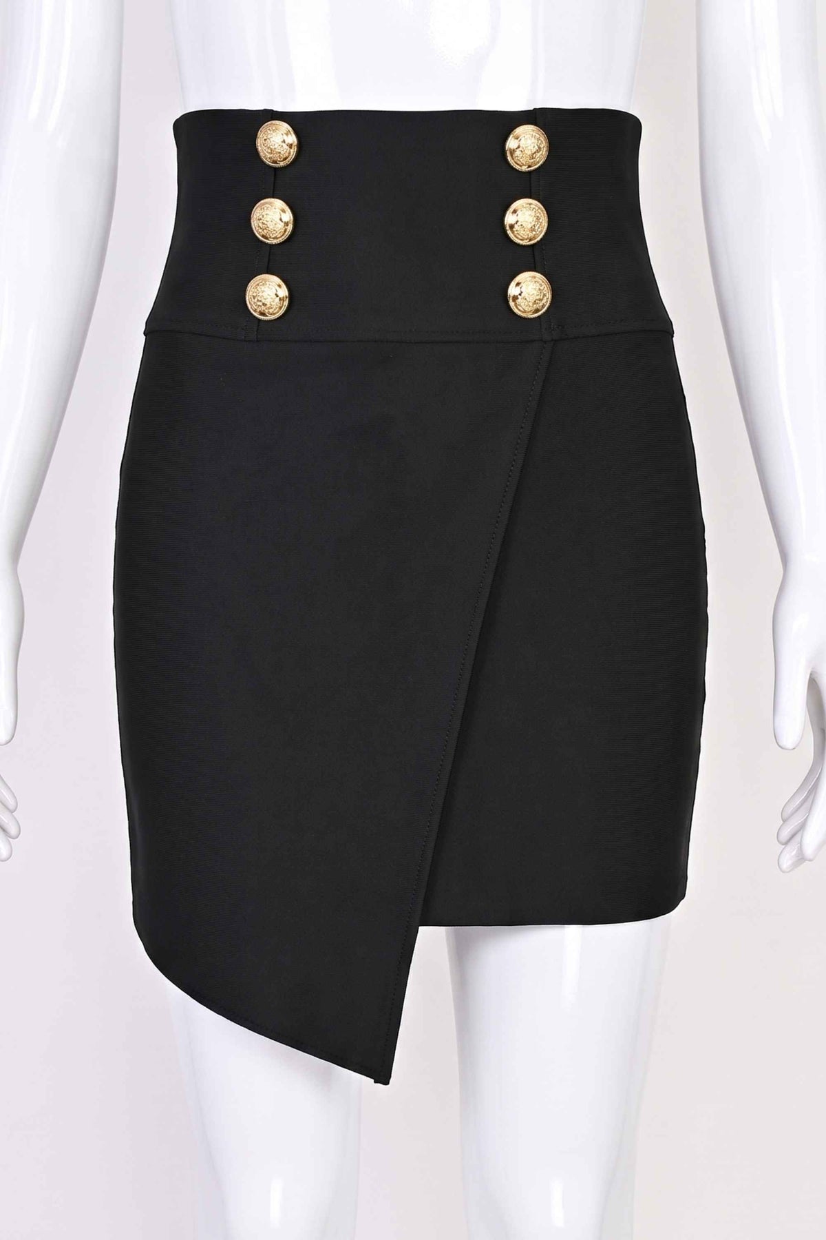 Woman wearing a figure flattering  Jessie Mini Pencil Skirt - Classic Black BODYCON COLLECTION Pty Ltd