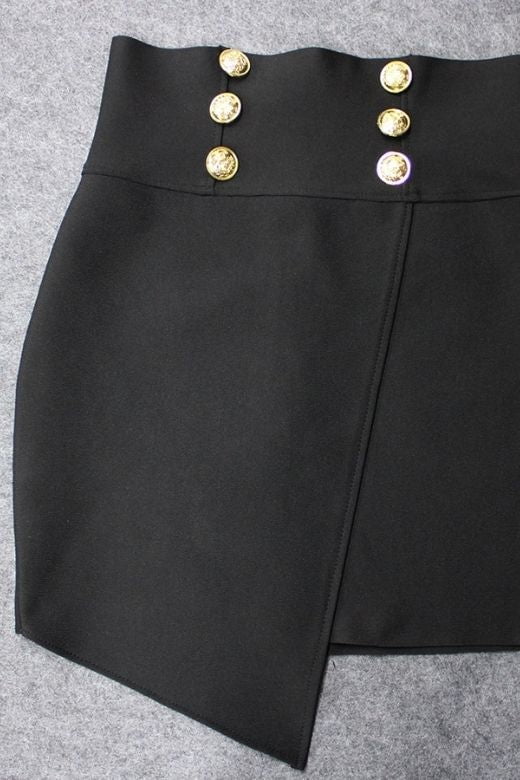 Woman wearing a figure flattering  Jessie Mini Pencil Skirt - Classic Black BODYCON COLLECTION Pty Ltd