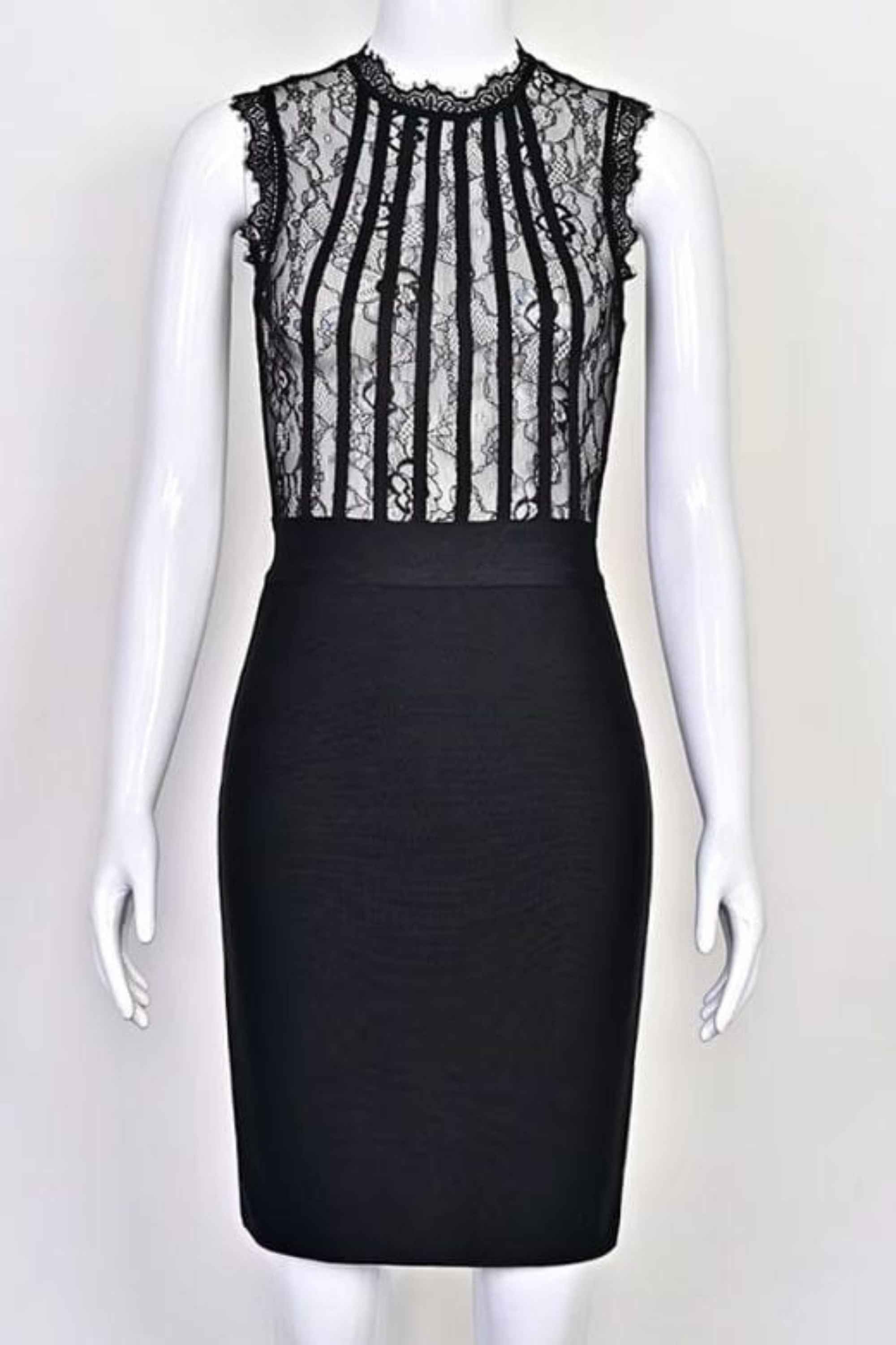 Woman wearing a figure flattering  Lori Bodycon Dress - Classic Black BODYCON COLLECTION Pty Ltd