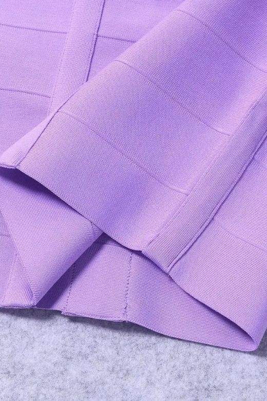 Woman wearing a figure flattering  Missy High Waist Bandage Mini Skirt - Violet Purple BODYCON COLLECTION Pty Ltd