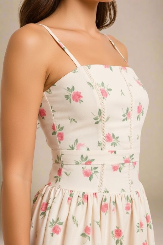 Woman wearing a figure flattering  Tasmin Mini Dress - Cream BODYCON COLLECTION